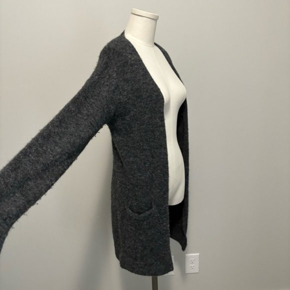 Aritzia Wilfred Free Aronson Open Front Wool Blend Cardigan Sweater Dark Gray XS - Picture 9 of 16